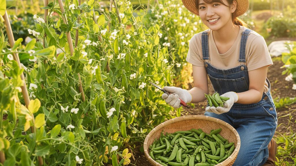 スナップエンドウの収穫目安！栽培のコツから収穫量の増やし方
