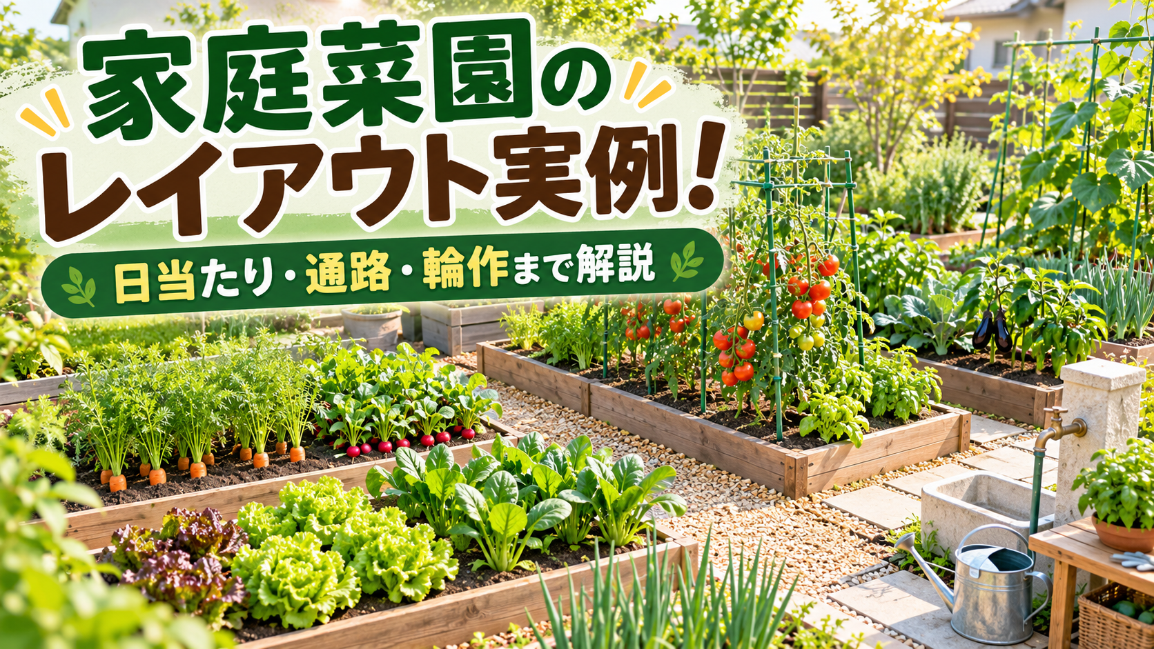 家庭菜園のレイアウト実例｜日当たり・通路・輪作を考えた配置